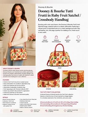 Dooney & Bourke Tutti Frutti in Ruby Fruit Satchel / Crossbody Handbag crossbody